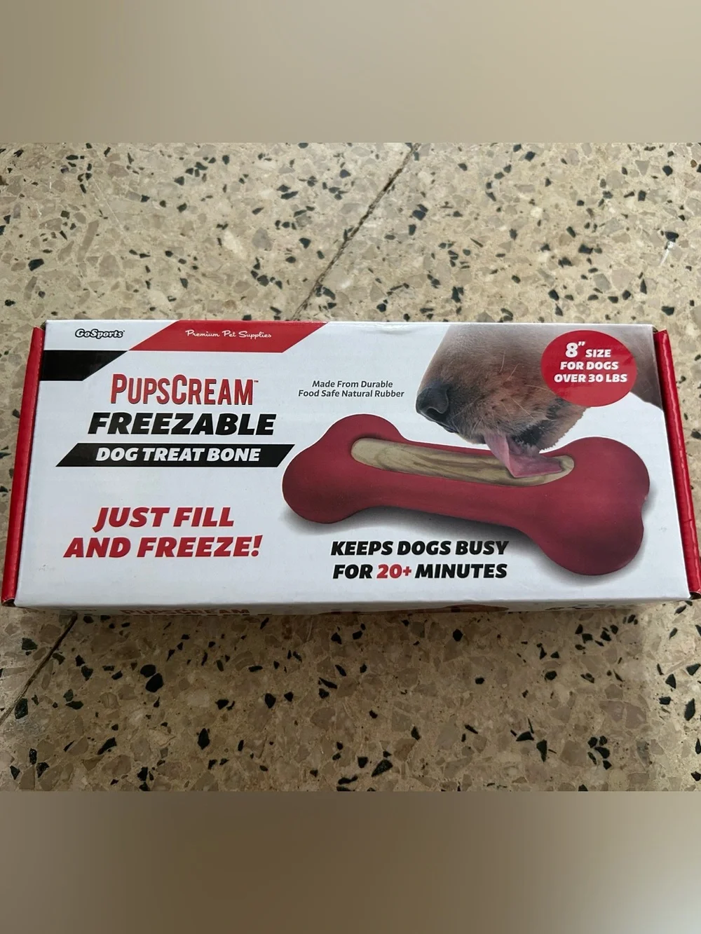 NIB Freezable Dog Treat Bone - Red